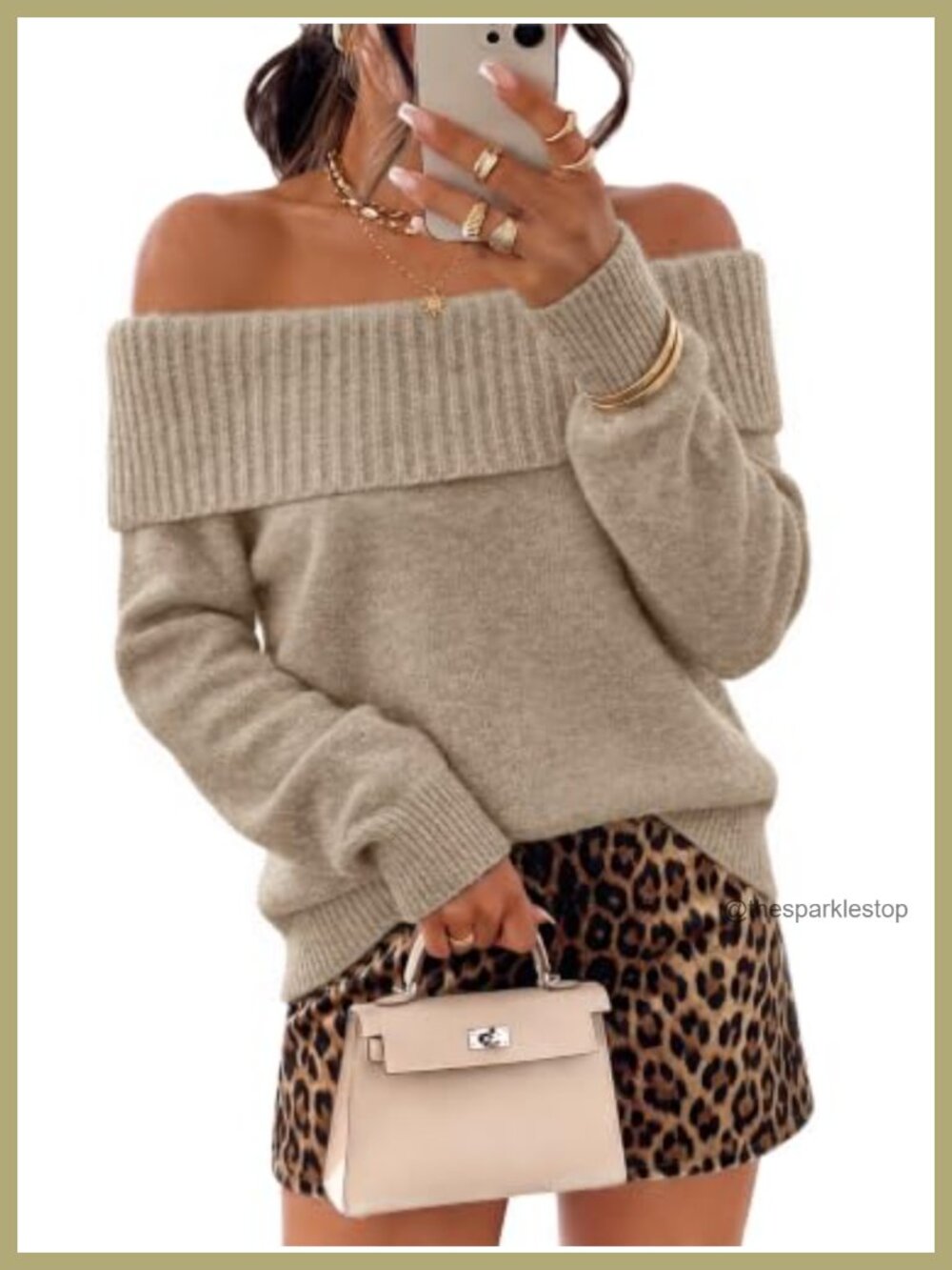 Off Shoulder Oversized Batwing Sweater Women Fall Winter Tunic Pullover